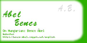 abel bencs business card